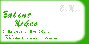 balint mikes business card